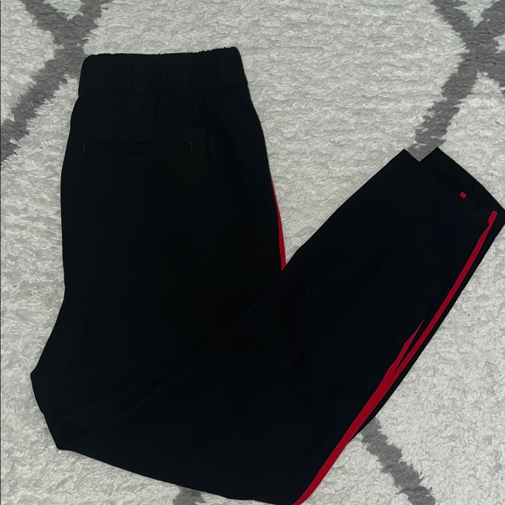 Banana Republic Black and Red Track Pants Sleek Design